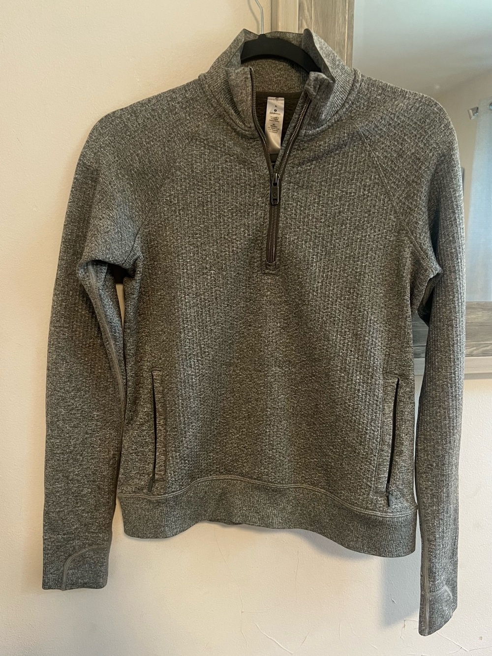 lululemon athletica Gray Waffle-Texture Half-Zip Pullover